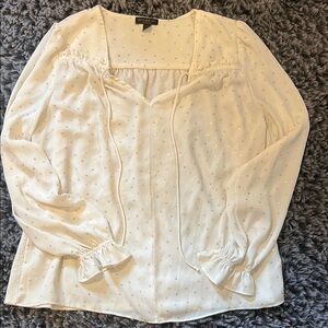 Current Air Cream Tie Front Relaxed Blouse size M from Anthropologie